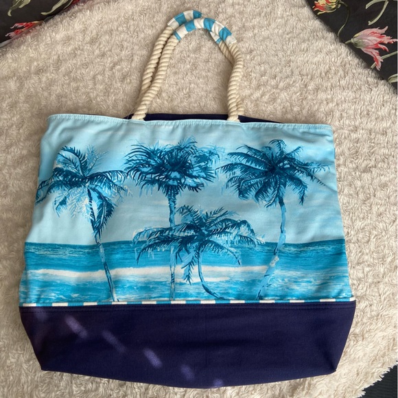 NEW Sun Bay Oversized Beach Bag Palm Trees and Detachable Pouch NWT - Picture 13 of 13